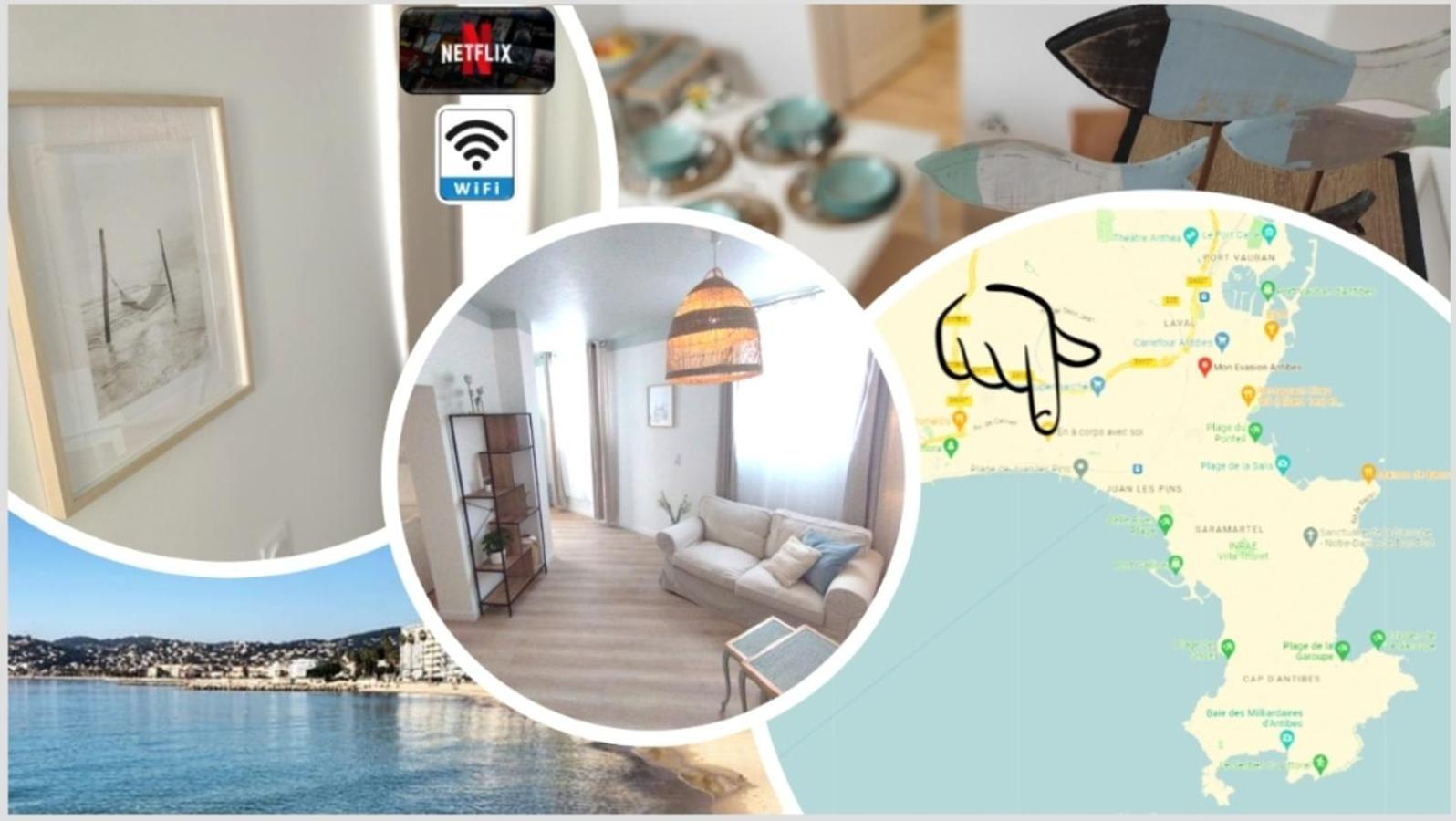 Plage & Confort 3 Pieces Parking Clim Et Wifi Антіб Екстер'єр фото